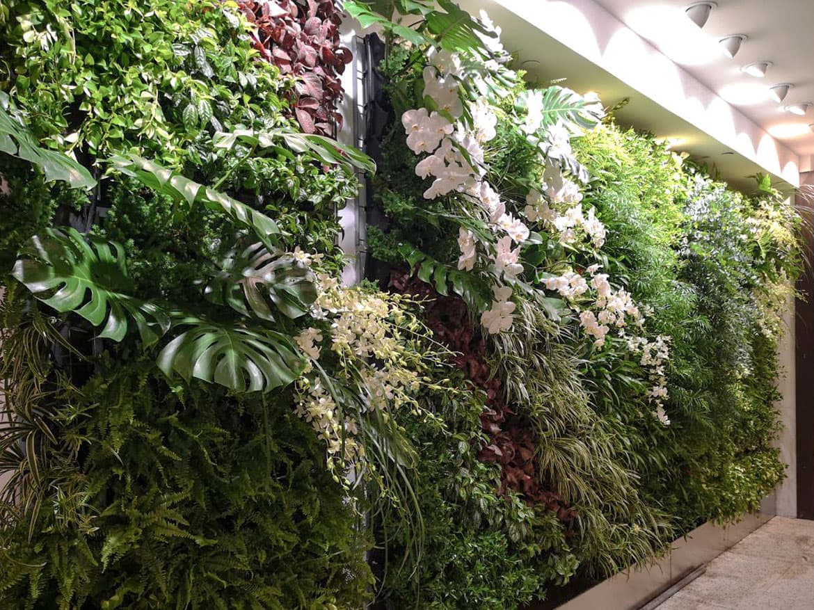 101大樓地下美食街植生牆