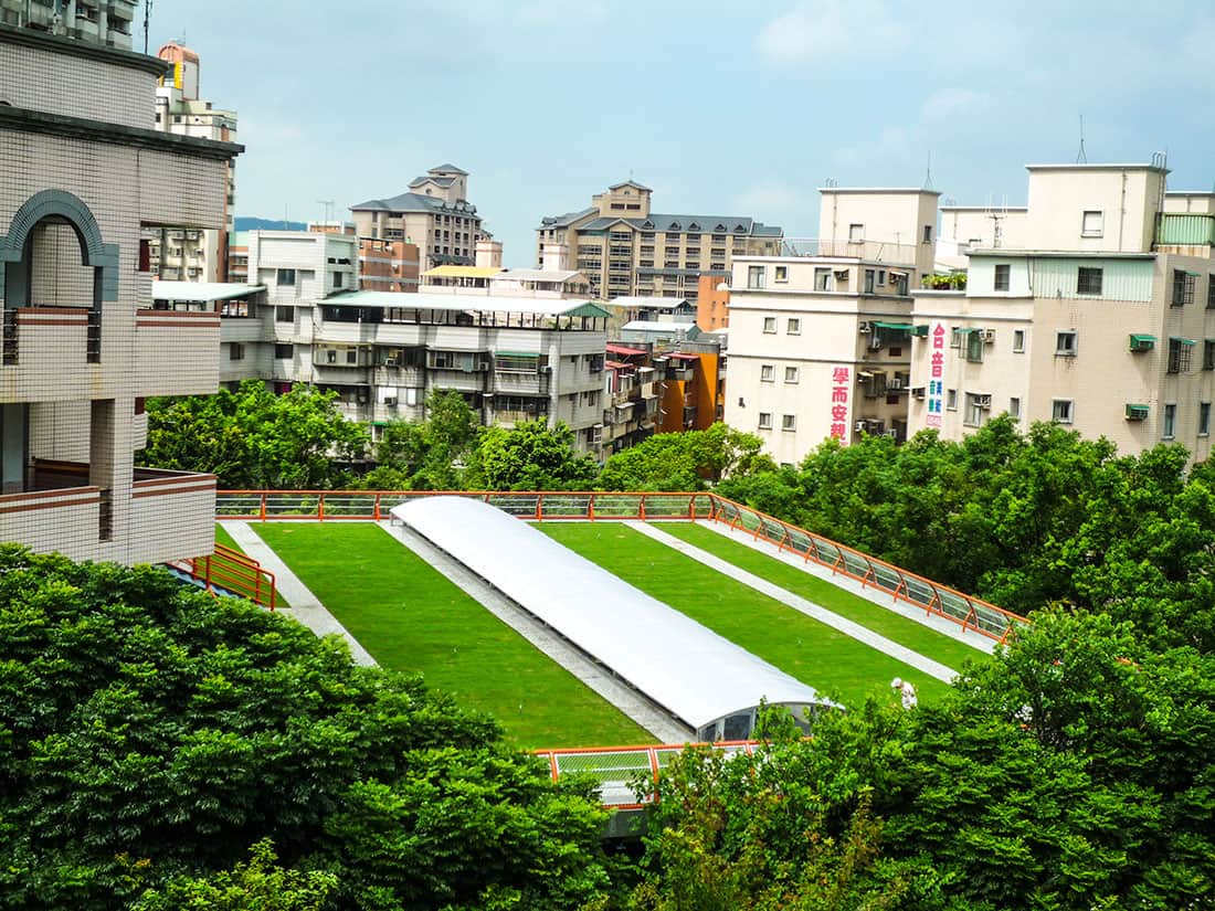 新興國小薄層綠屋頂，隔熱有奇效